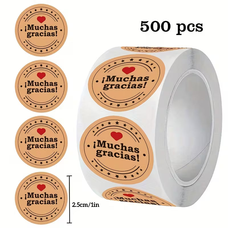 500 Stickers Muchas Gracias Mod.7