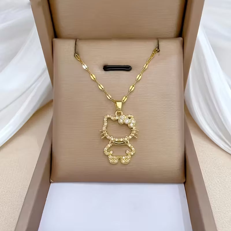 Cadena y Colgante Acero Inoxidable Hello Kitty