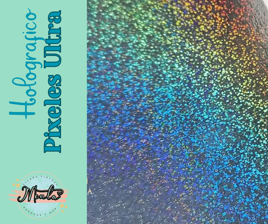 Laminante Holográfico Pixeles 32cms ancho (2.4 Micras)