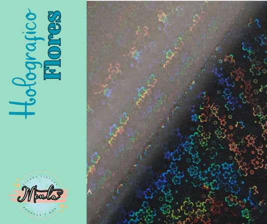 Laminante Holográfico Flor 32cms ancho (1.5 Micras)
