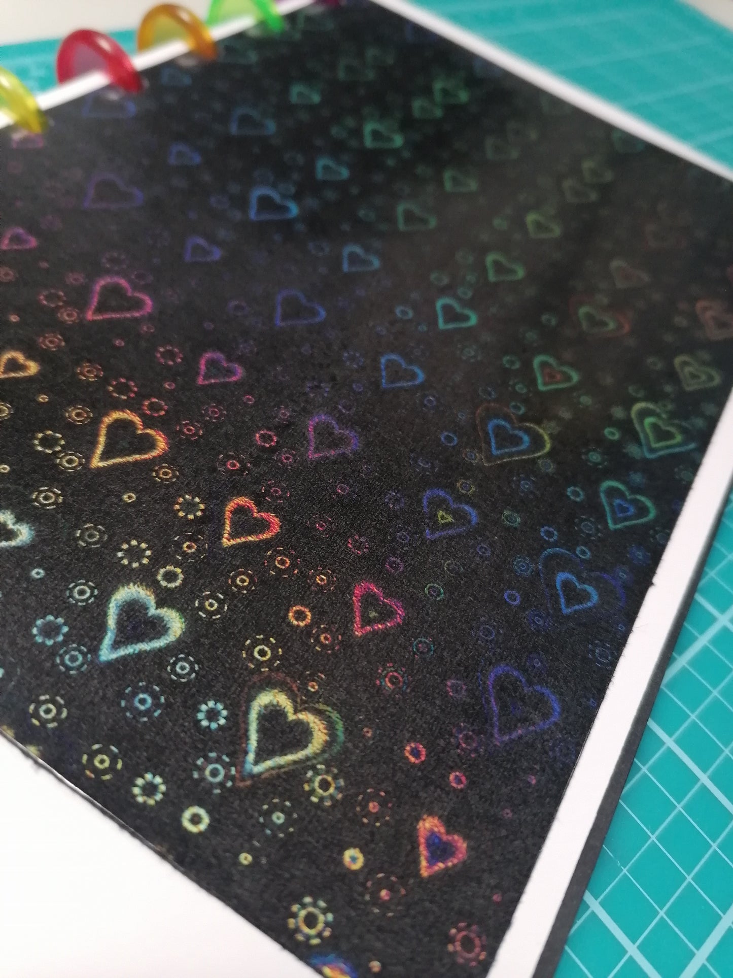 Holographic Laminating Hearts 32cms wide