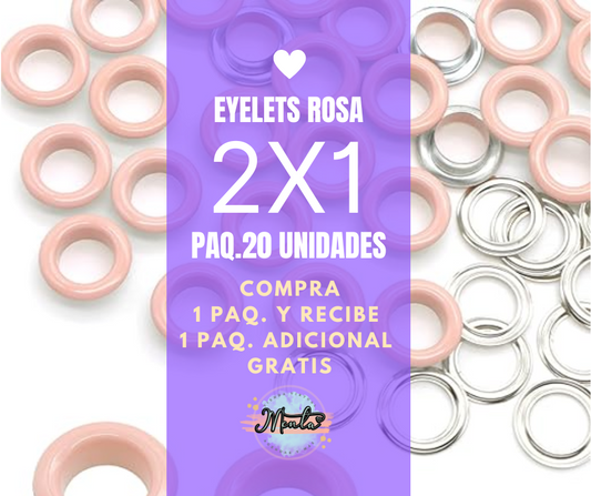 2x1 Eyelet Rosado Paquete 20 Unidades