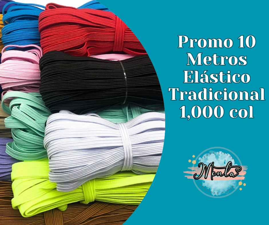 Flat smooth elastic 6mm roll of 3 meters