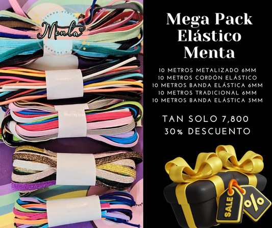Mega Pack elástico Menta 30% Desc.