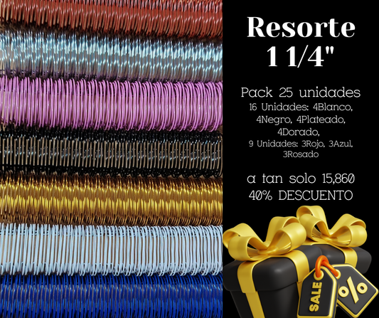 Pack 25 resortes Metálicos 1 1/4" 40% Desc.