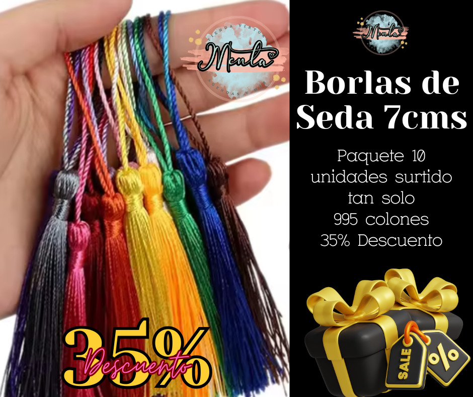 Borla de Seda 7cms Pack 10uds