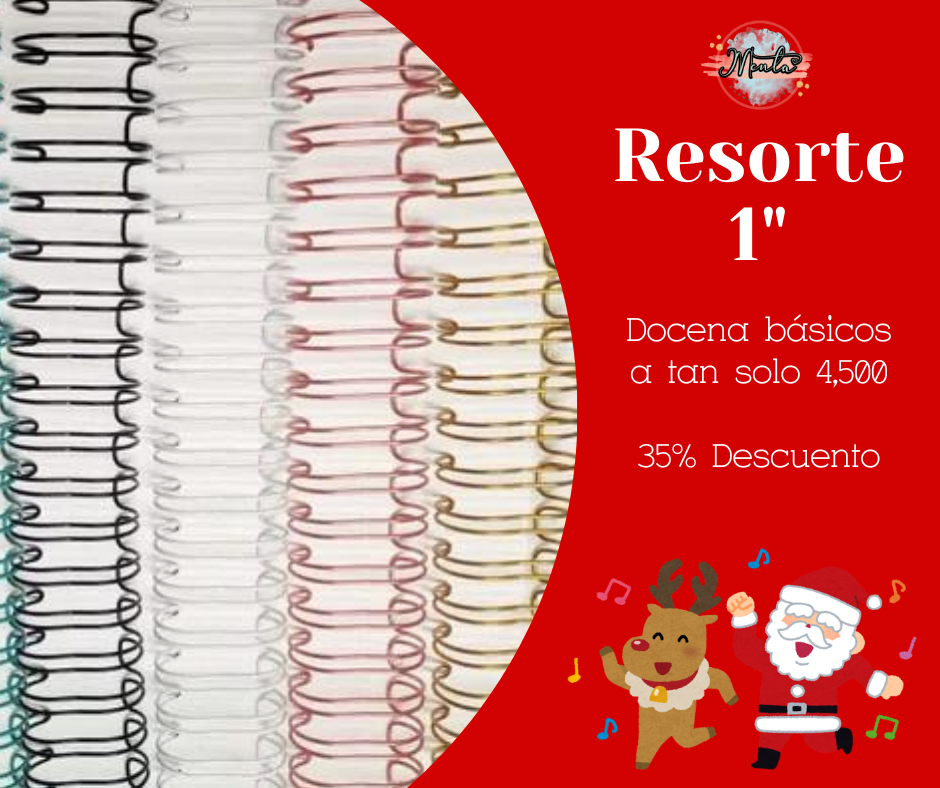 Pack 12 resortes Metálicos 1" 30% Desc.