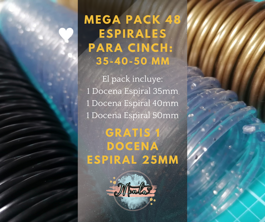 Mega Pack 48 Espirales Grandes para Cinch