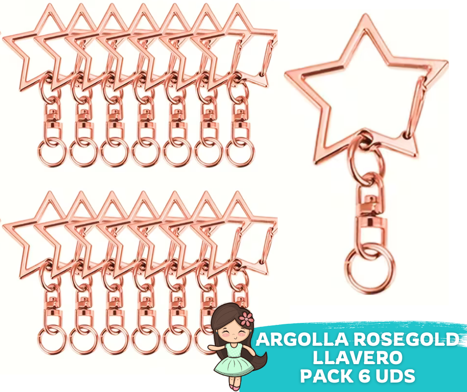 Argolla Estrella RoseGold 6 Uds