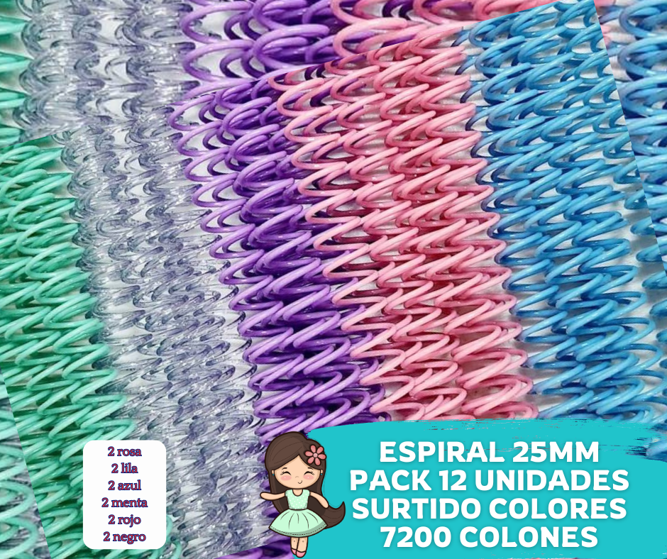 Pack 12 Espirales 25mm