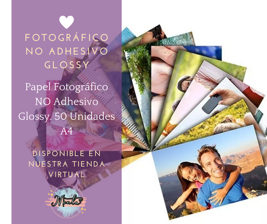 Papel Fotográfico Glossy NO ADHESIVO A4 (120GRS) 50Uds