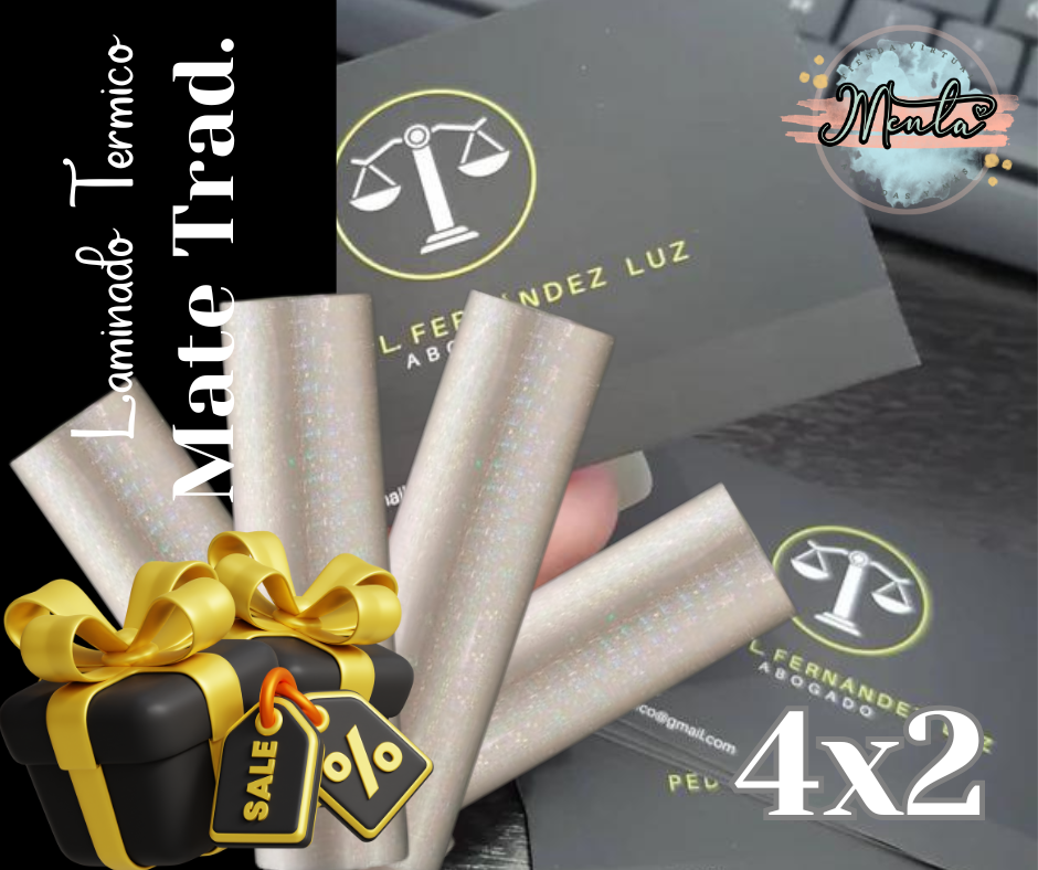 4x2 Laminante Rollo 5 Metros Mate Durazno Tradicional. (1.5 Micras)