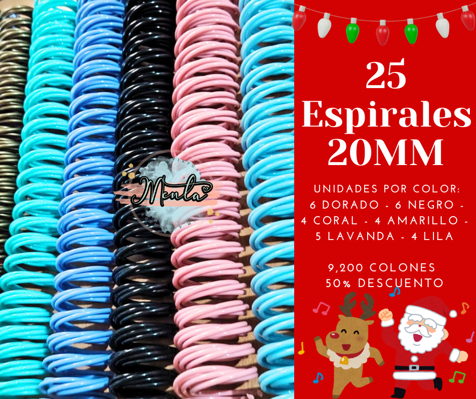Pack 25 Espirales 20mm 50% Descuento