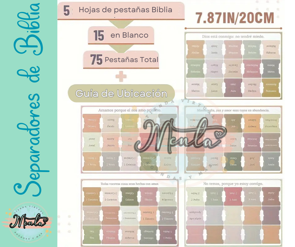 Pestañas Adhesivas Separador de Biblia