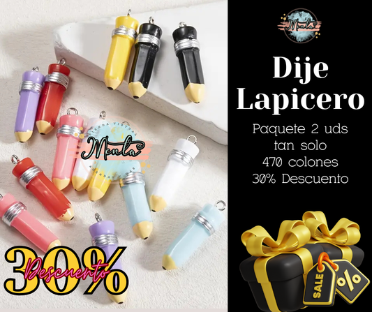 Dije Colgante Lápiz 2 Unidades
