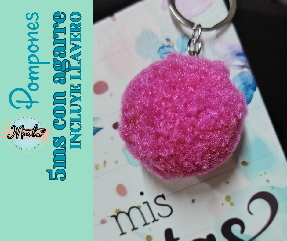 Pompon con Llavero 5cms