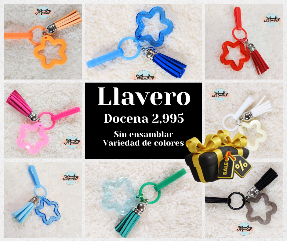 Llavero trío colores pastel