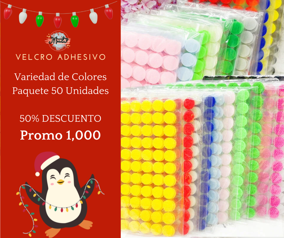 50%Desc. Velcro Adhesivo Bolitas Pack 50 Uds