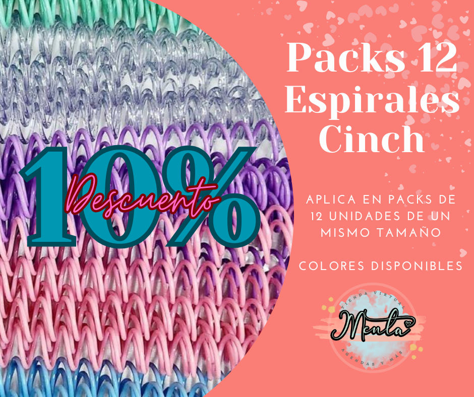 Espiral Plástica Paso 2:1 Docena (Cualquier tamaño) 10% Desc.