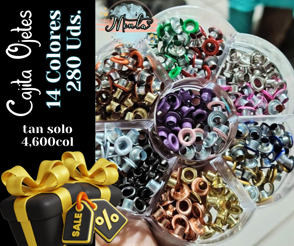 Caja 280 Eyelets Surtido Colores 30% Desc