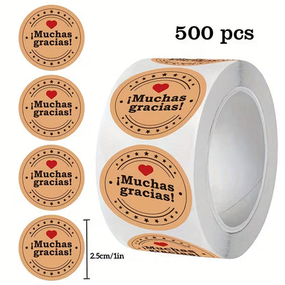 500 Stickers Muchas Gracias Mod.7