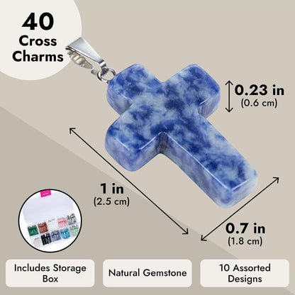 Piedra en forma de cruz Cuarzo. Incluye collar negro.