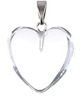 Piedra en forma de corazón Cuarzo. Incluye collar negro.