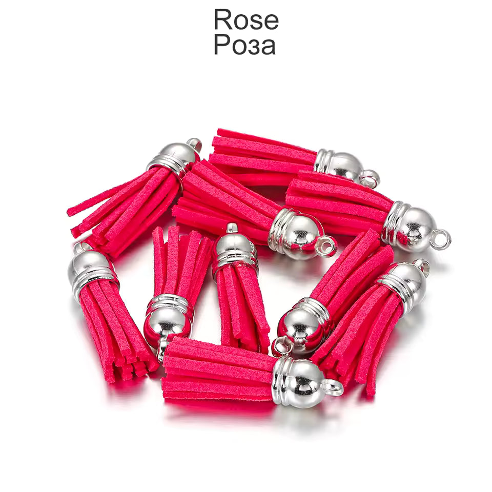 Imitation leather tassel Pack 10 Assorted Colors Units