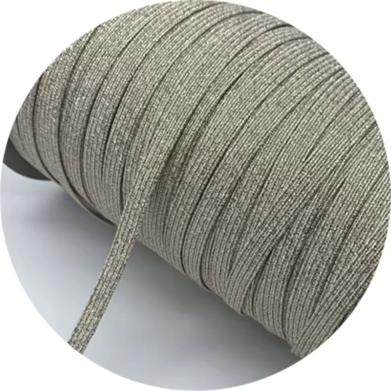 Metallic Flat Elastic 6mm roll of 3 meters