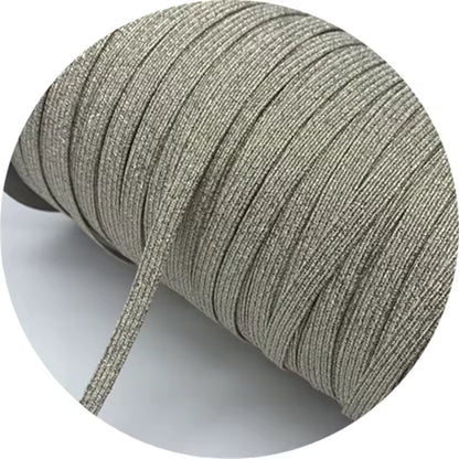 Metallic Flat Elastic 6mm roll of 3 meters