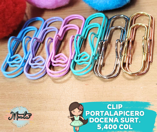 Docena Clips Portalapicero Surtidos