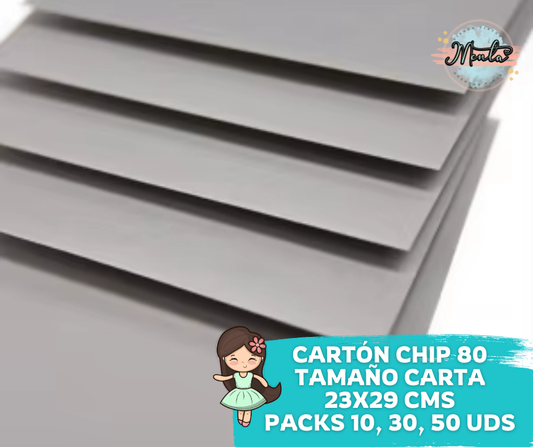 Cardboard Chip 80 Letter Size. Package 6 units