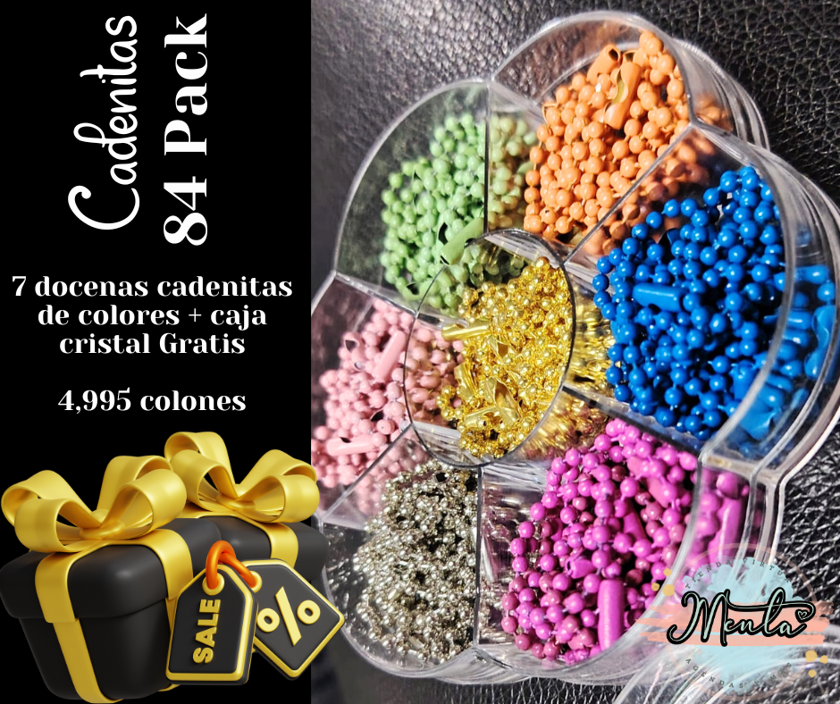 Cajita 7 docenas de Cadenita Colores