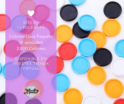 Discos Colores Sólidos Paq. 10uds 50%  Desc