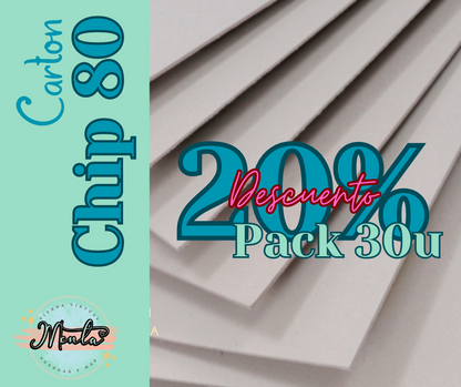 Cardboard Chip 80 Half Letter. Package 6 units