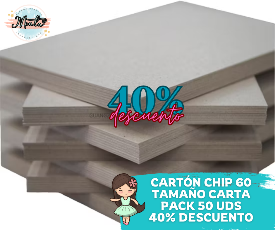 Promo 50 Uds Cartón Chip 60 Carta