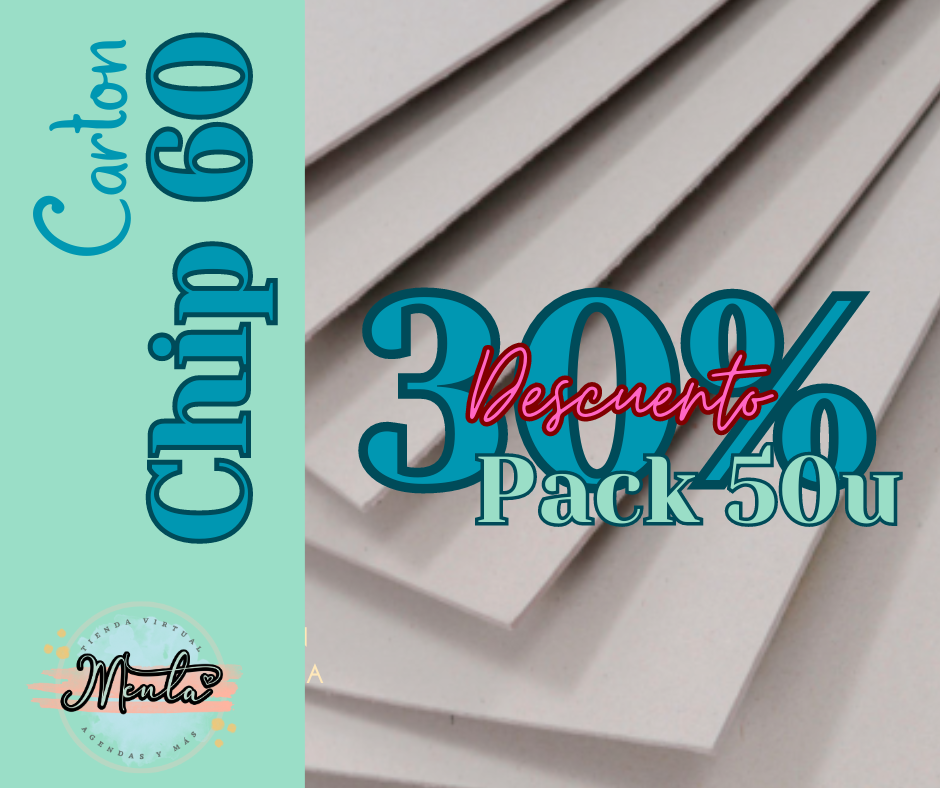 Cardboard Chip 60 Half Letter. Package 6 units