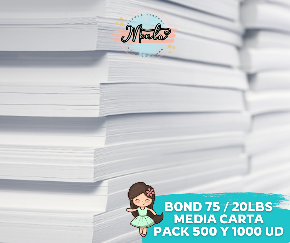 Paper Bond 75 Medium Letter. Package 250 units