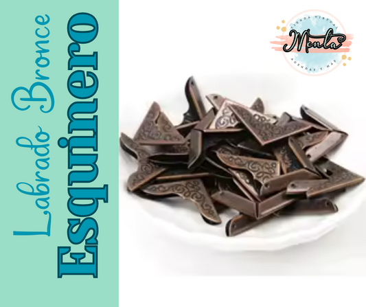 PROMO! Esquinero Labrado Bronce 23x23x2.5mm