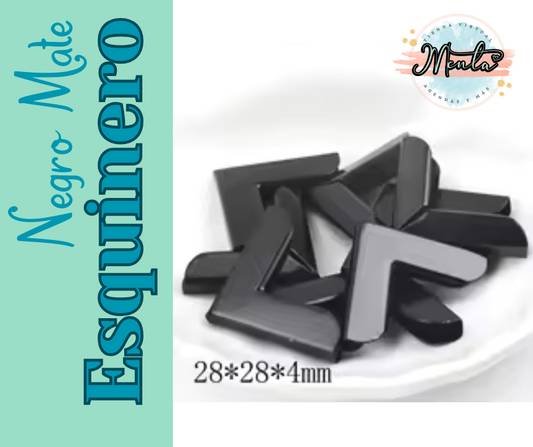 PROMO! Esquinero Negro Mate 28x28x4mm
