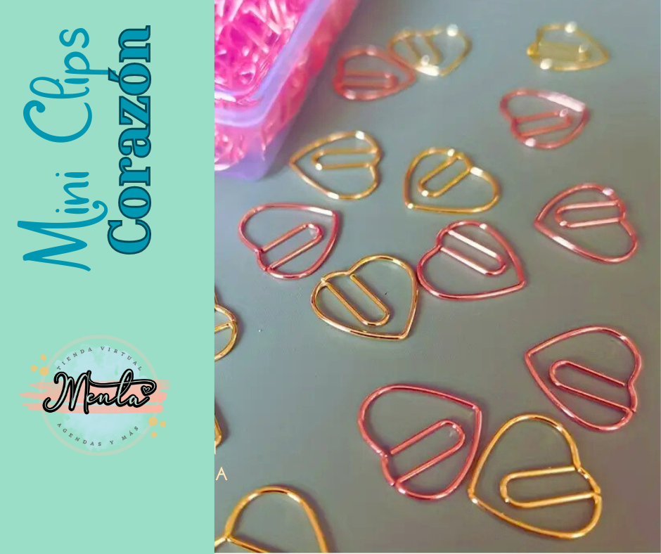 Mini Clips en forma de Corazón Docena
