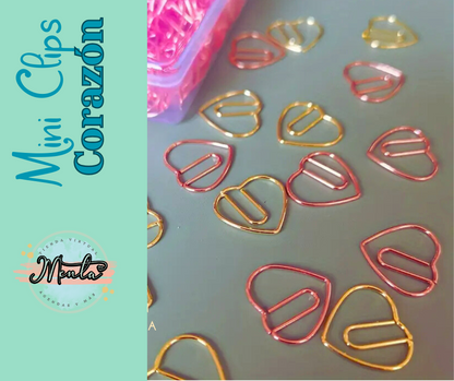 Mini Clips en forma de Corazón Docena