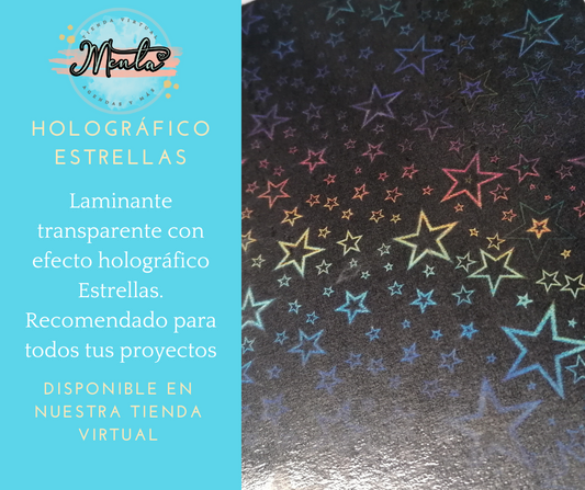 Holographic Laminating Stars 32cms wide