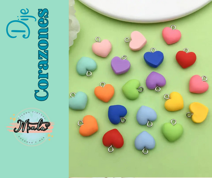 Dije Corazones 6 Unidades
