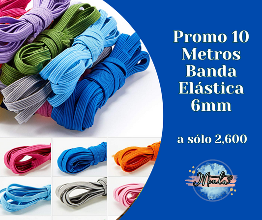 Promo Banda Elástical 6mm 10Metros Pack