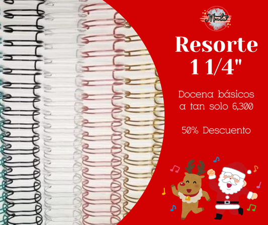 Pack 12 resortes Metálicos 1 1/4" 50% Desc.