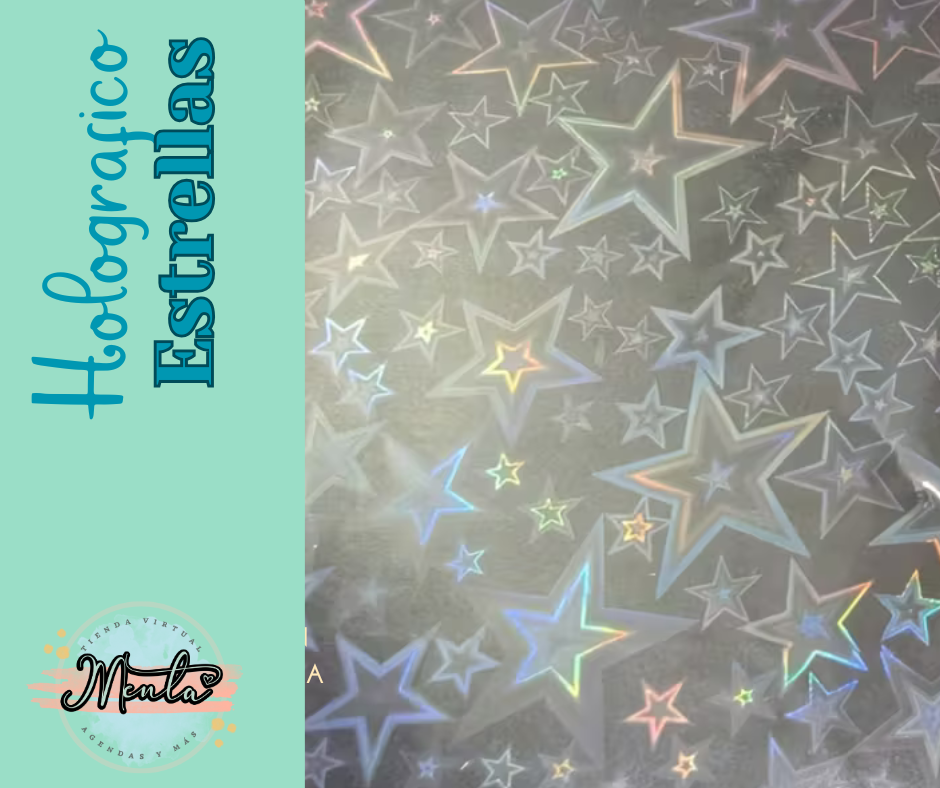 Holographic Laminating Stars 32cms wide