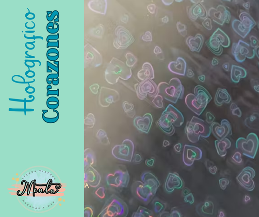 Holographic Laminating Hearts 32cms wide