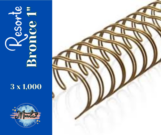 3x1 Resorte Metálico 1" Bronce