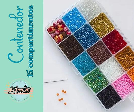 Caja Plástica Mediana 15 compartimentos